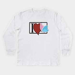 I Love Butterflies Kids Long Sleeve T-Shirt